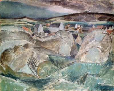 Falu a sziklák között, 1910. alkotó: Henri Victor Gabriel Le Fauconnier