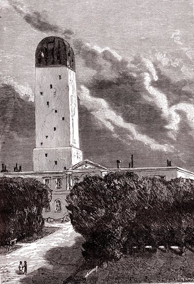 Cambridge-i obszervatórium, Jules Verne "A Földtől a Holdig". alkotó: Henri de (after) Montaut
