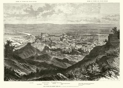 Róma a Caelianus-dombról nézve Julius Caesar idejében (metszet) alkotó: Henri de (after) Montaut