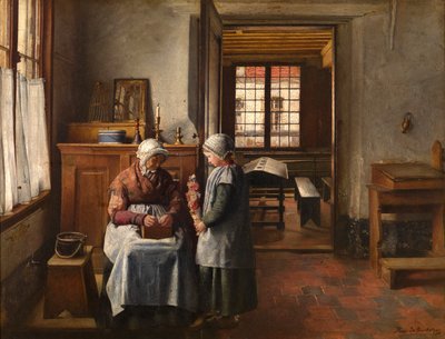 Nagymama ünnepe (olaj, vászon, panelre szerelve) alkotó: Henri de Braekeleer