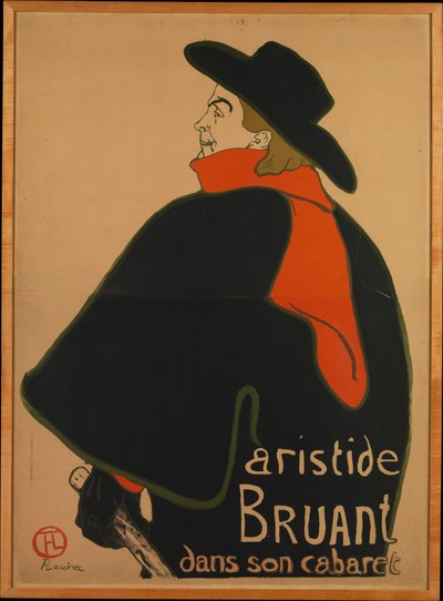 Aristide Bruant a saját kabaréjában alkotó: Henri de Toulouse-Lautrec
