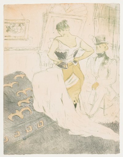 Elles: Nő fűzőben alkotó: Henri de Toulouse-Lautrec