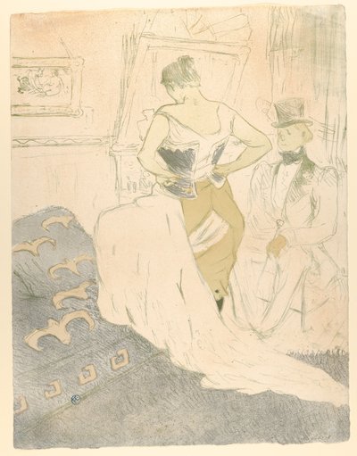 A fűző felkötése, az „Elles” magazinból alkotó: Henri de Toulouse-Lautrec