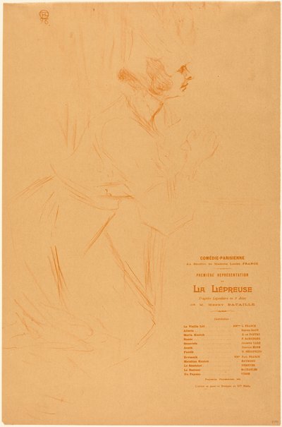 A „La lépreuse” műsorfüzete alkotó: Henri de Toulouse-Lautrec