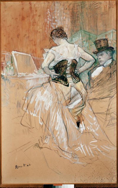 Fűzős nő alkotó: Henri de Toulouse Lautrec
