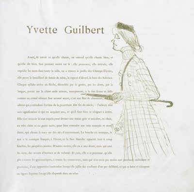 Yvette Guilbert-Francia sorozat: 1. sz alkotó: Henri de Toulouse-Lautrec
