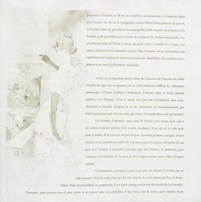 Yvette Guilbert-Francia sorozat: 6. sz alkotó: Henri de Toulouse-Lautrec