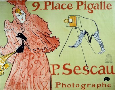 Reklám P. Sescau fotós számára, 9 Place Pigalle, Montmartre. Henri De Toulouse Lautrec (1864-1901) plakátja alkotó: Henri de Toulouse Lautrec