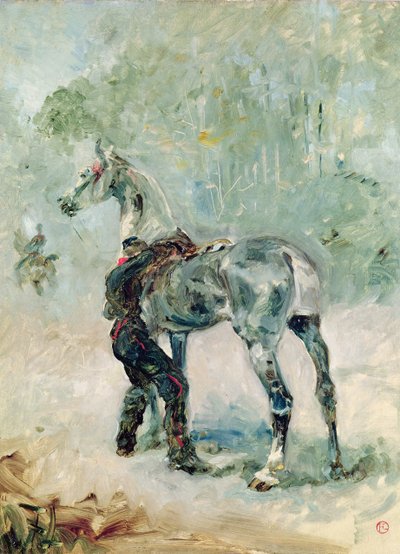 Tüzér lovát nyergeli, 1879 alkotó: Henri de Toulouse Lautrec