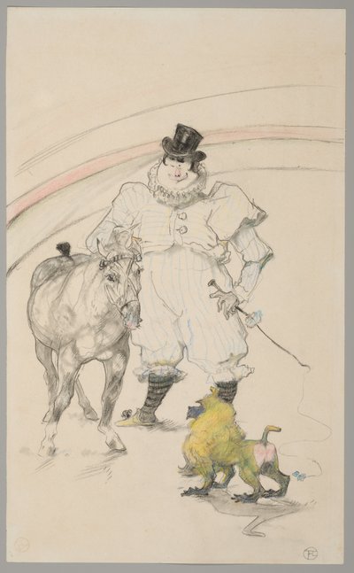A cirkuszban: idomított póni és pávián alkotó: Henri de Toulouse-Lautrec