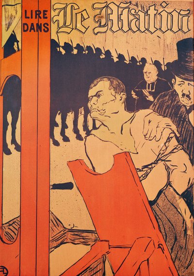 Az Akasztófa lábánál, a „Le Matin” reklámja, 1893 (színes litográfia) alkotó: Henri de Toulouse Lautrec