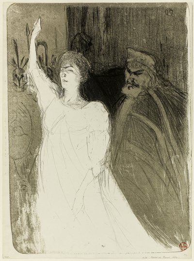 Bartet és Mounet-Sully, az Antigonéban alkotó: Henri de Toulouse Lautrec