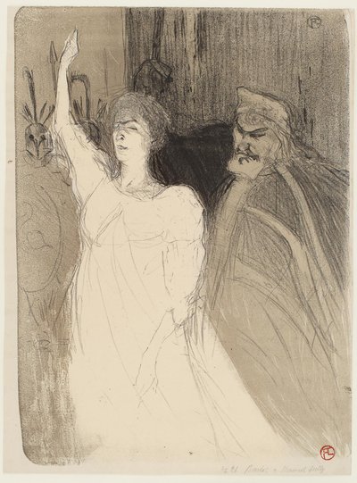 Bartet és Mounet-Sully, az Antigonéban alkotó: Henri de Toulouse Lautrec