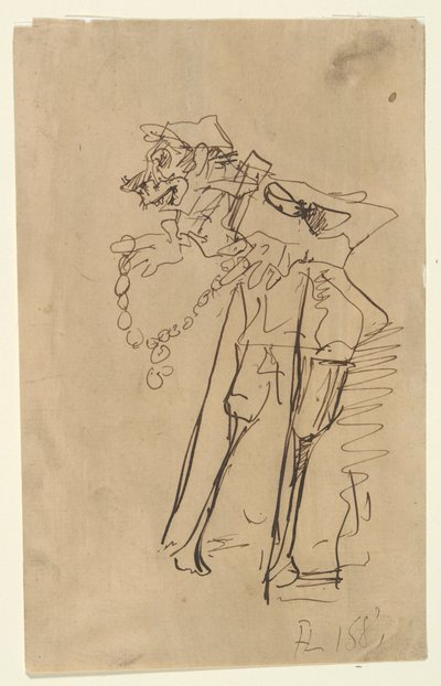 Egy kitüntetést tartó katona karikatúrája alkotó: Henri de Toulouse Lautrec
