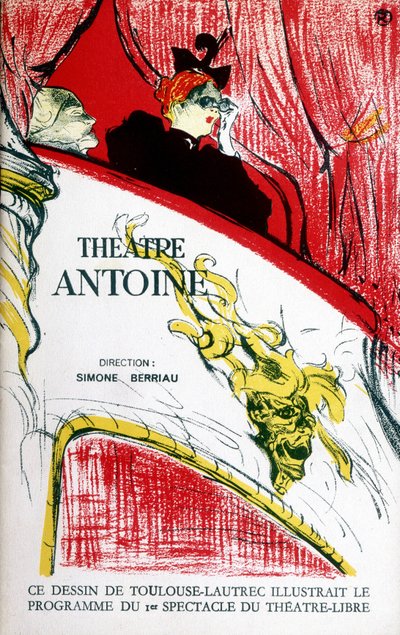 Az Antoine színház műsorának borítója, rendező: Simone Berriau, 1956. Illusztráció: Toulouse Lautrec alkotó: Henri de Toulouse Lautrec