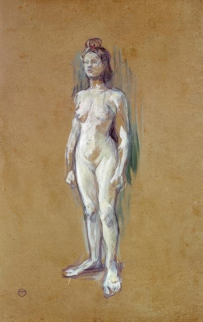 Meztelen nő áll elöl alkotó: Henri de Toulouse Lautrec