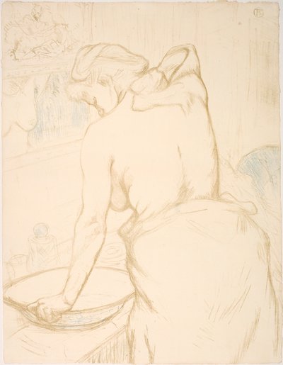 Nő, aki mossa magát, a WC-t alkotó: Henri de Toulouse-Lautrec