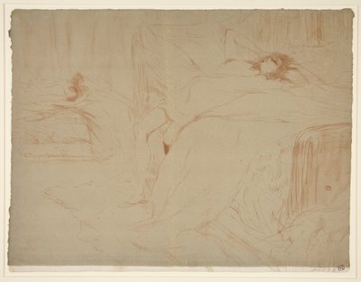 Femme sur le dos, lazsitude (Háton fekvő nő, fáradtság), az Elles sorozatból alkotó: Henri de Toulouse-Lautrec