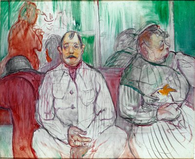 Ő, ő és a kutya (Pár kutyával). Henri de Toulouse-Lautrec festménye (Toulouse Lautrec alkotó: Henri de Toulouse Lautrec