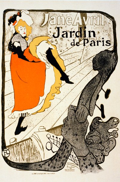 Jane Avril a Párizsi Kertben, 1893. alkotó: Henri de Toulouse Lautrec
