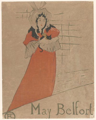 May Belfort macskával a karjában May Belfort (cím a tárgyon) alkotó: Henri de Toulouse Lautrec