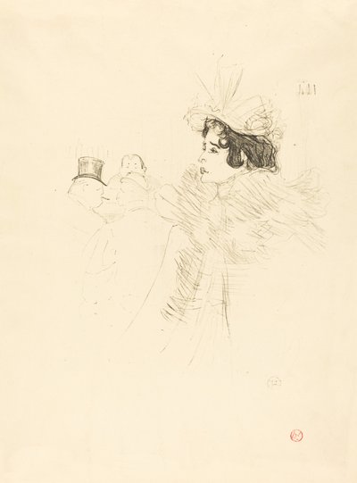 Miss May Belfort az ír és amerikai bárban, rue Royale Miss Belfort Belfort au Irish..., 1895. alkotó: Henri de Toulouse Lautrec