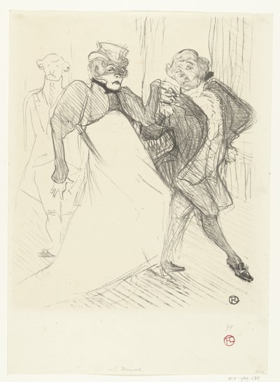Színészek portréja: Gabrielle Rejane és Felix Galipaux, Madame Sans-Gêne Rejave és Galipaux, Madame Sans Gène-ben alkotó: Henri de Toulouse-Lautrec