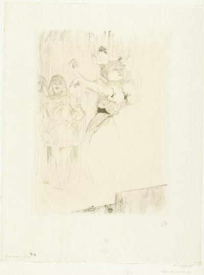 Marcelle Lender színésznő portréja, aki a bolérót táncolja a Chilpéric című operában Lender dansant le pas de bolero alkotó: Henri de Toulouse Lautrec
