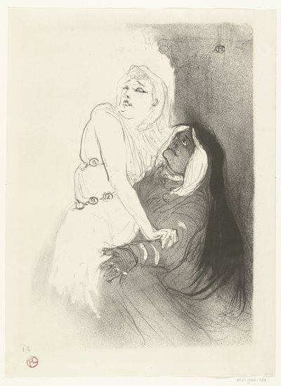 Sarah Bernhardt színésznő portréja a toneelstuk Phèdre-ben (Phaedra) A reneszánsz idején. Sarah Bernhardt a Phaedrában alkotó: Henri de Toulouse Lautrec