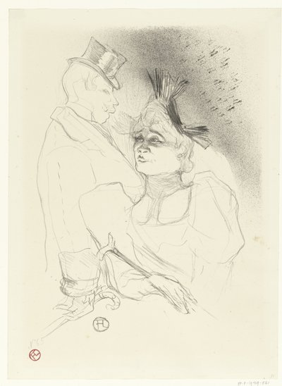 Portré Marcelle Lender énekesnőről és Louis Bouchenez komikusról vagy a báróról előadás közben Mademoiselle Lender és Baron alkotó: Henri de Toulouse-Lautrec