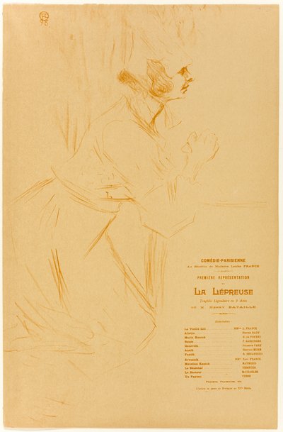 Programm für La Lépreuse von Henri de Toulouse-Lautrec