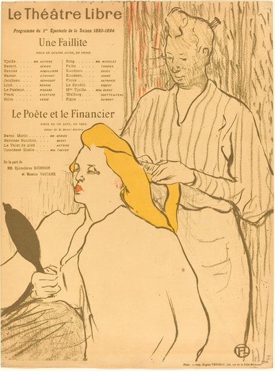 A Fodrász - Program a Theatre-Libre számára alkotó: Henri de Toulouse Lautrec
