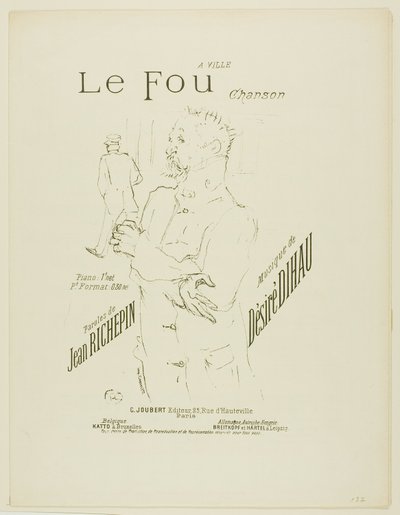 Der Verrückte, aus Mélodies de Désiré Dihau von Henri de Toulouse-Lautrec