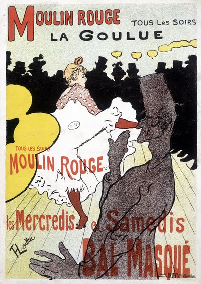 Toulouse Lautrec poszter a Moulin Rouge-hoz és a La Goulue-hoz alkotó: Henri de Toulouse Lautrec