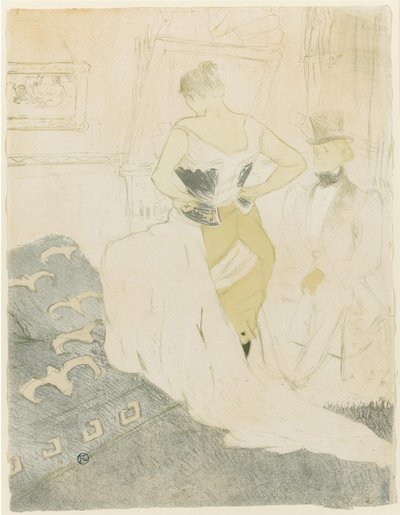 Fűzőjét igazgató nő, 1896 alkotó: Henri de Toulouse Lautrec