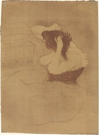 Haját fésülködő nő alkotó: Henri de Toulouse Lautrec