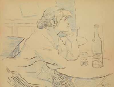 Woman Drinker, avagy The Hangover, 1889 (tinta és színes ceruza) alkotó: Henri de Toulouse Lautrec
