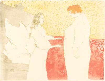 Nő az ágyban, profil (Femme au lit, profil) alkotó: Henri de Toulouse Lautrec