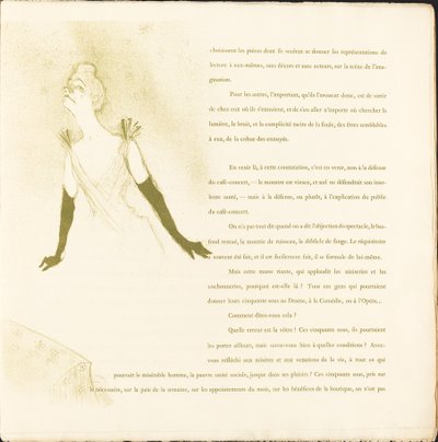 Yvette Guilbert alkotó: Henri de Toulouse Lautrec