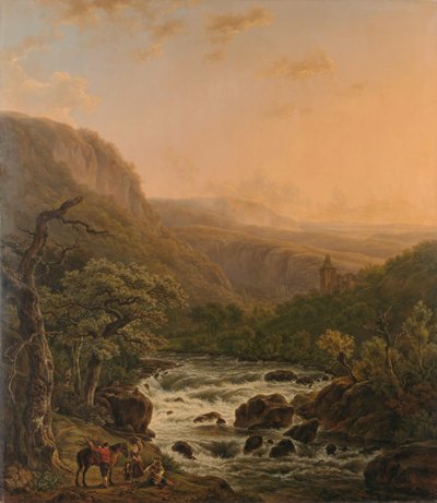Folyó az Ardennekben naplementekor alkotó: Henri van Assche
