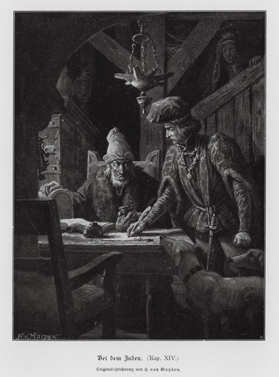 Zsidó pénzkölcsönző (metszet) alkotó: Henri van Muyden