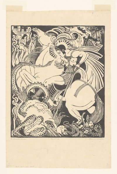De Drakendooder (eredeti cím az objektumon) alkotó: Henri van der Stok (signed by artist)
