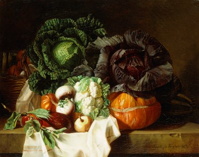 A téli zöldségek csendélete, alkotó: Henrietta de Longchamp