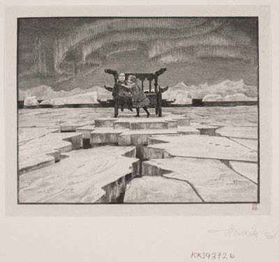 Illusztráció H. C. Andersenhez: "A hókirálynő" alkotó: Henrik Arnold Hamilkar Sørensen