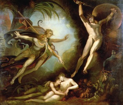 Sátán Ithuriel lándzsájának érintésétől kezdve alkotó: Johann Heinrich Füssli