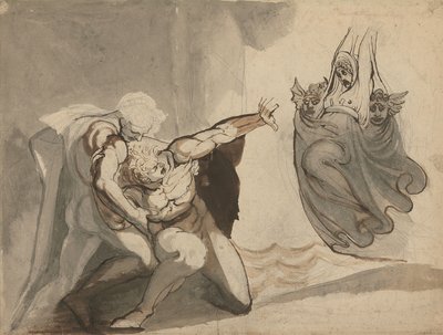 Oresztész látomása (toll és tus, grafittal és mosással, papír) alkotó: Henry (1741 1825) Fuseli