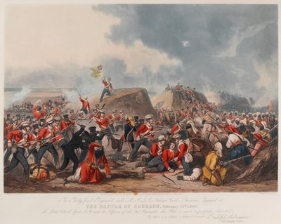 A szobraoni csata 1846. február 10. (akvatinta, színes) alkotó: Henry (after) Martens