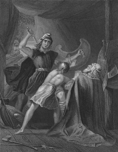 Brian Boru, Írország főkirályának halála a clontarf-i csatában alkotó: Henry (after) Warren