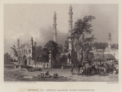 Abdul Rahim Khan mecset, Burhanpur (színes litó) alkotó: Henry (after) Warren