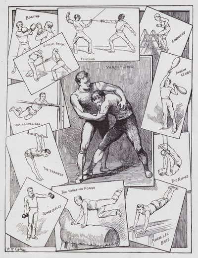 Beltéri gyakorlatok (gravírozás) alkotó: Henry Alexander (after) Ogden